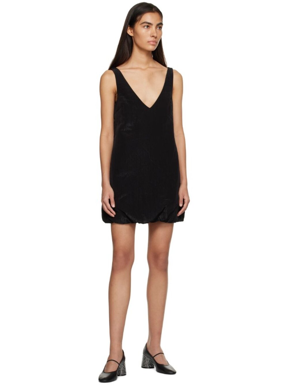 Khaite "Branna" Padded Dress in Black, size 2